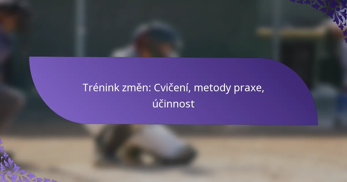 Trénink změn: Cvičení, metody praxe, účinnost