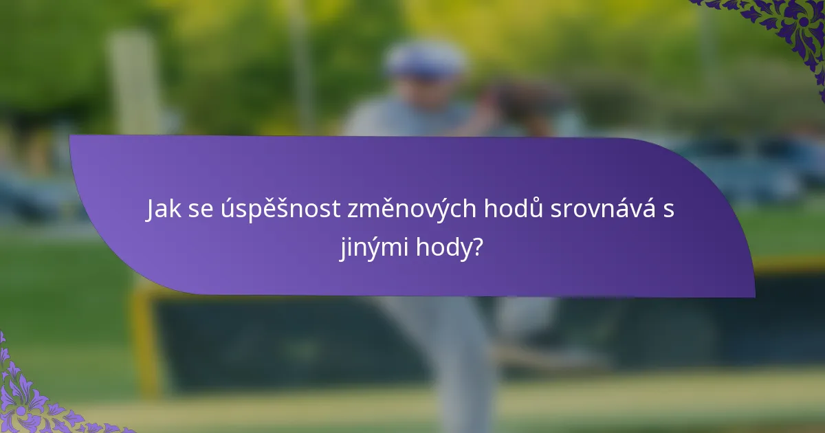 Jak se úspěšnost změnových hodů srovnává s jinými hody?
