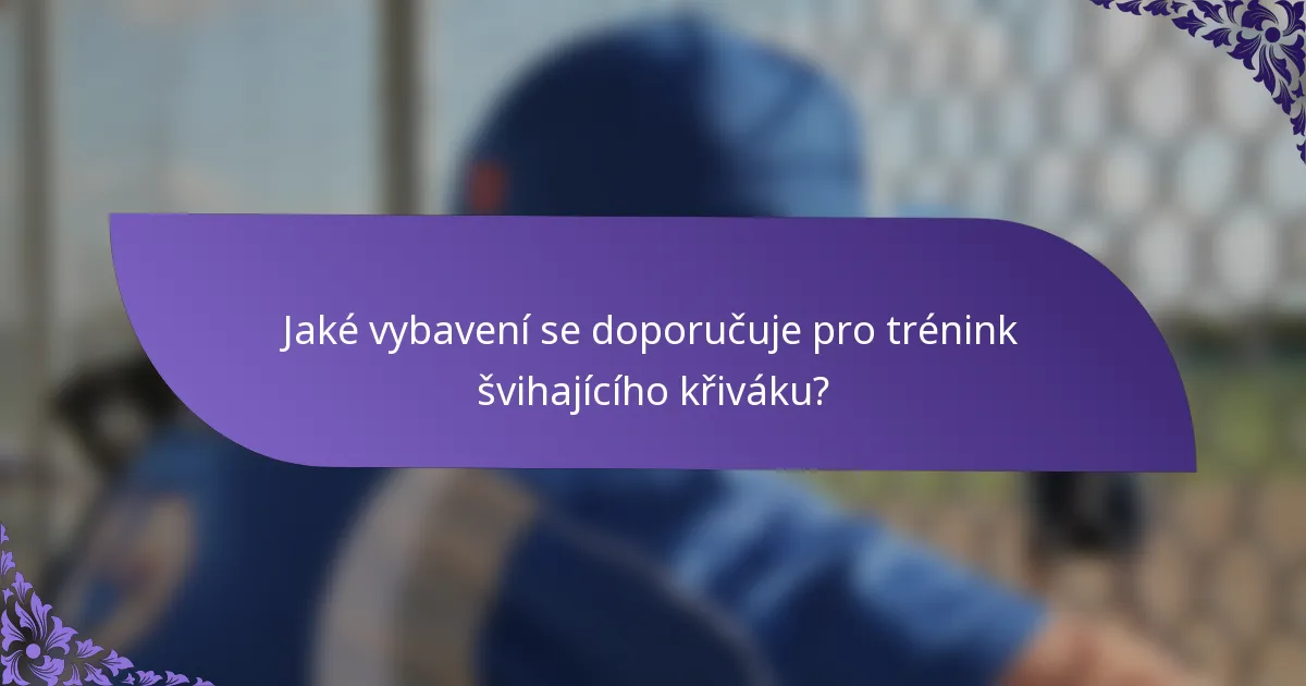 Jaké vybavení se doporučuje pro trénink švihajícího křiváku?